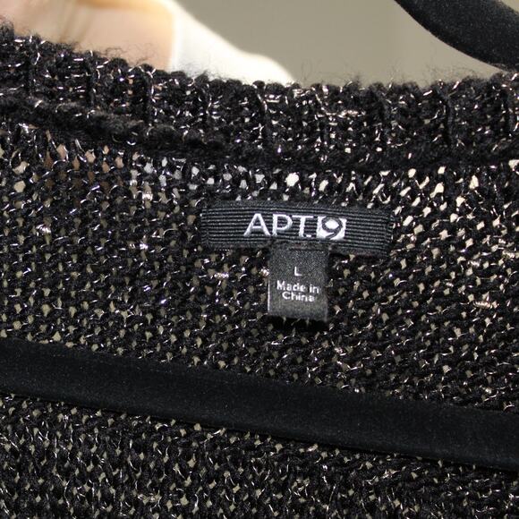 Apt.9 Sweater Tunic in Black and Gold Size Large - Picture 5 of 5